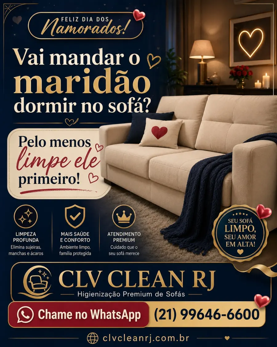 Promoção de Junho CLV CLEAN RJ — Sofá limpo, cheiroso e confortável